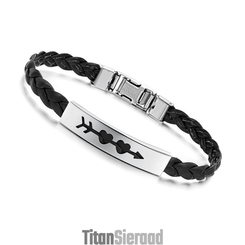Stabiele Kwaliteit Vrouwelijke Sweetheart Titanium Leren Armband
