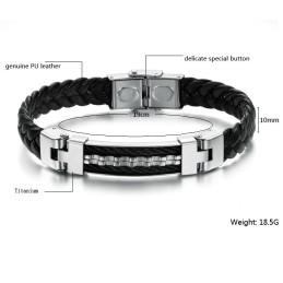 Betrouwbare Kwaliteit Klassieke Titanium Leren Armband
