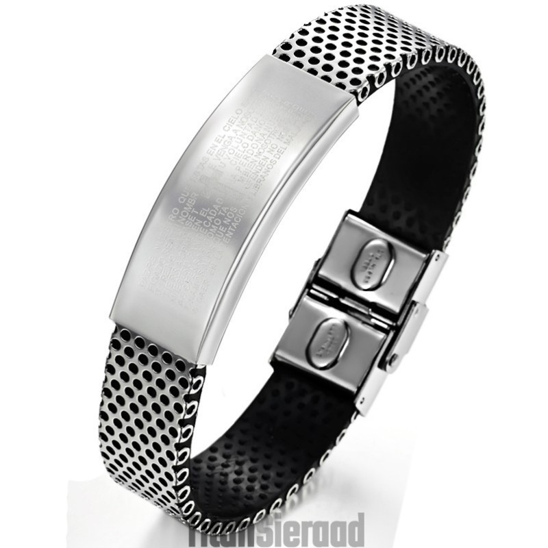 Eenvoudig Te Gebruiken Zwarte Titanium Leren Armband