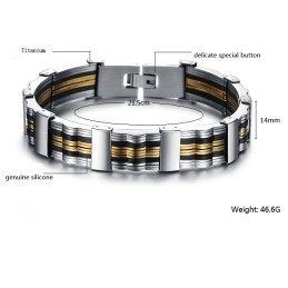 Betrouwbare Kwaliteit Mannelijke Titanium Siliconen Armband