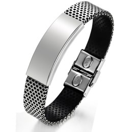 Brede Variaties Heren Titanium Leren Armband