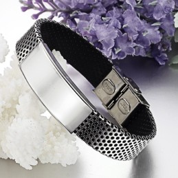 Brede Variaties Heren Titanium Leren Armband