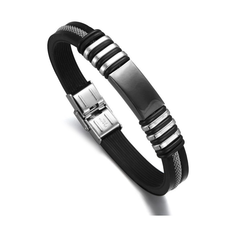 Superieure Kwaliteit Mannelijke Titanium Siliconen Armband Superieure Kwaliteit Mannelijke Titanium Siliconen Armband