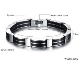 Betrouwbare Reputatie Mannelijke Beknopte Titanium Siliconen Armband