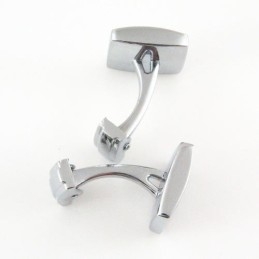 Titanium En Witte Ip-Geplateerde Vierkante Manchetknopen