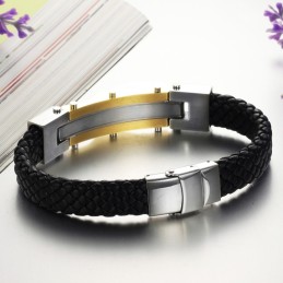 Betrouwbare, Mannelijke Titanium Leren Armband