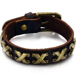 Hoogwaardige Titanium Leren Armband Met Romeinse Cijfers