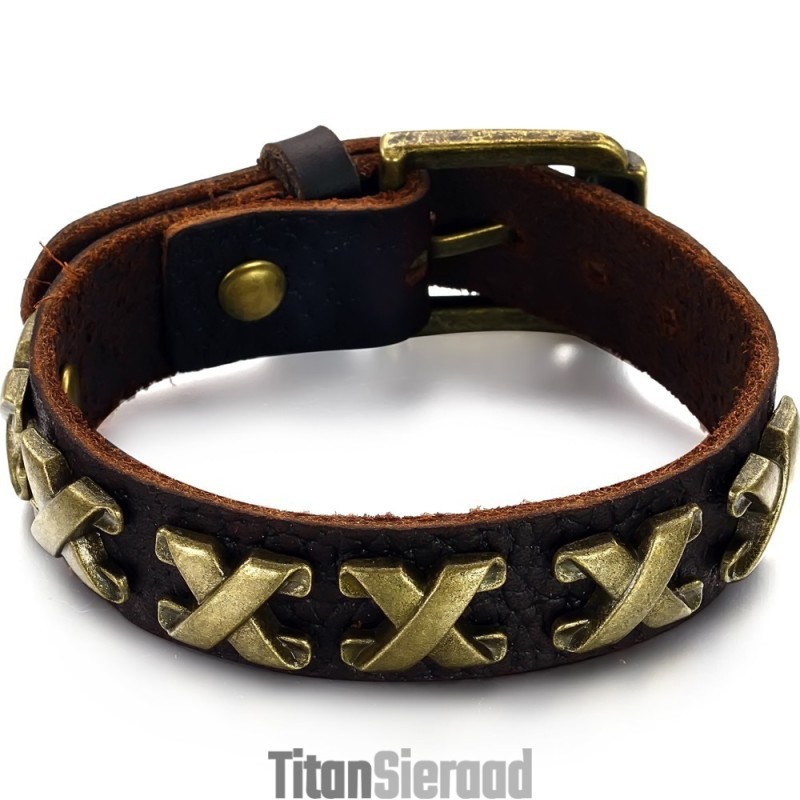 Hoogwaardige Titanium Leren Armband Met Romeinse Cijfers Hoogwaardige Titanium Leren Armband Met Romeinse Cijfers