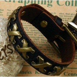 Hoogwaardige Titanium Leren Armband Met Romeinse Cijfers