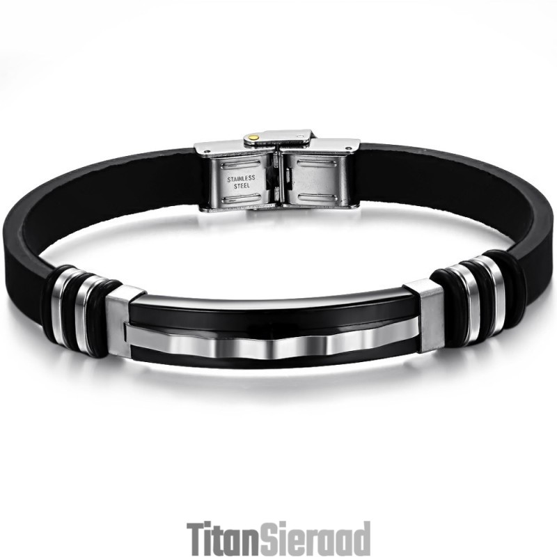 Compleet In Specificaties Titanium Siliconen Armband Compleet In Specificaties Titanium Siliconen Armband