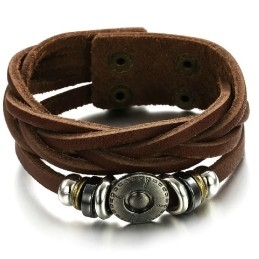 Goed Verkopend Over De Hele Wereld: Retro Titanium Leren Armband Voor Heren
