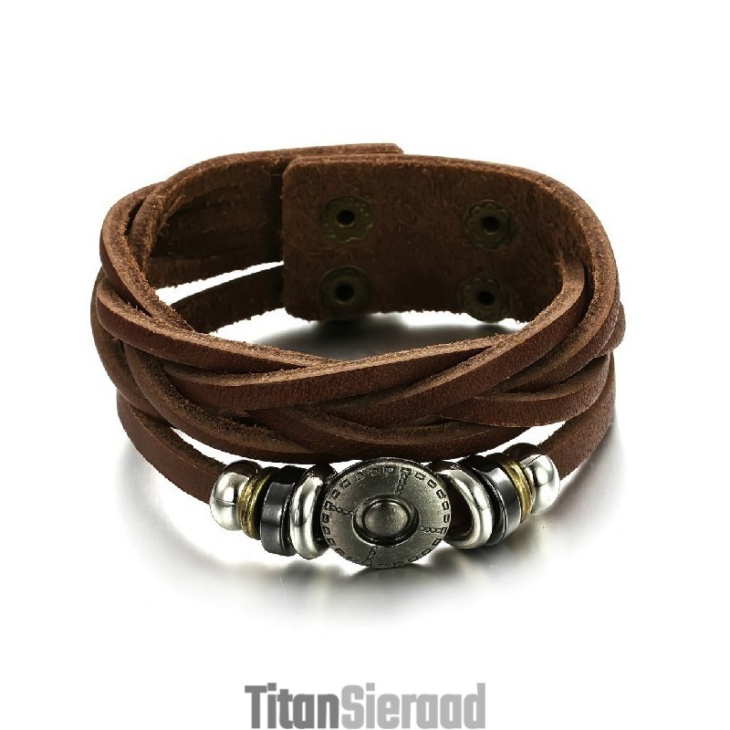 Goed Verkopend Over De Hele Wereld: Retro Titanium Leren Armband Voor Heren Goed Verkopend Over De Hele Wereld: Retro Titanium Leren Armband Voor Heren