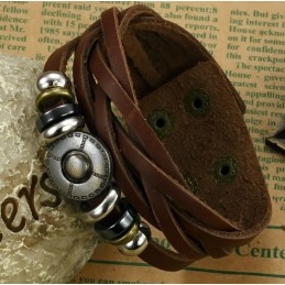 Goed Verkopend Over De Hele Wereld: Retro Titanium Leren Armband Voor Heren