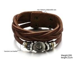 Goed Verkopend Over De Hele Wereld: Retro Titanium Leren Armband Voor Heren