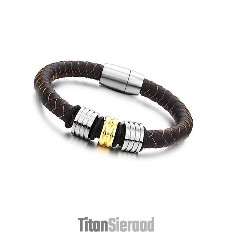 De Koningin Van De Hoogwaardige Bruine Titanium Leren Armband De Koningin Van De Hoogwaardige Bruine Titanium Leren Armband