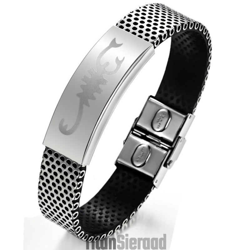 Wereldwijd Bekende Scorpion Titanium Leren Armband