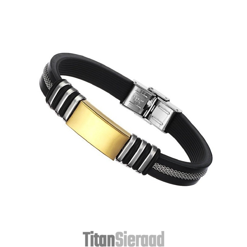 Wereldwijd Bekende Mannelijke Bedel Titanium Siliconen Armband Wereldwijd Bekende Mannelijke Bedel Titanium Siliconen Armband
