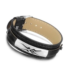 Stabiele Kwaliteit Zwarte Titanium Leren Armband
