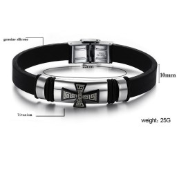 Uitstekende Kwaliteit Mannelijke Titanium Siliconen Armband