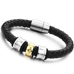 Betrouwbare Reputatie Ronde Titanium Leren Armband