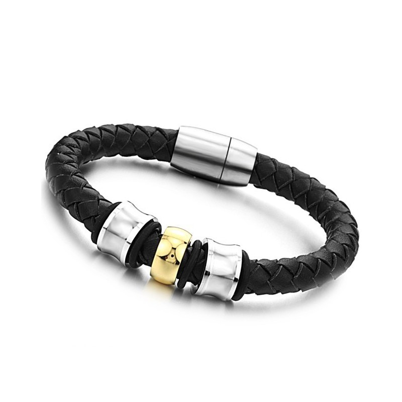 Betrouwbare Reputatie Ronde Titanium Leren Armband Betrouwbare Reputatie Ronde Titanium Leren Armband