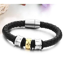 Betrouwbare Reputatie Ronde Titanium Leren Armband