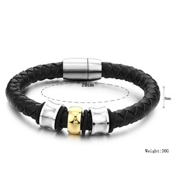 Betrouwbare Reputatie Ronde Titanium Leren Armband