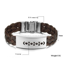 Compleet In Specificaties Bruine Titanium Armband