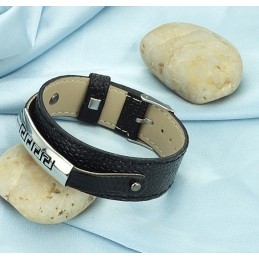 Superieure Kwaliteit Zwarte Titanium Leren Armband