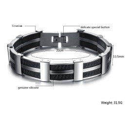 Wereldwijd Bekende Mannelijke Titanium Siliconen Armband