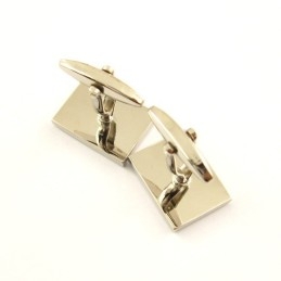 Manchetknopen Van Titanium En Zwart Ip-Geplateerd Met Diamanten Kruis