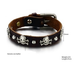 Stabiele Kwaliteit Heren Retro Titanium Leren Armband