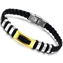 Stabiele Kwaliteit Titanium Leren Armband