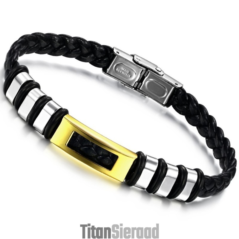 Stabiele Kwaliteit Titanium Leren Armband