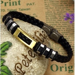 Stabiele Kwaliteit Titanium Leren Armband