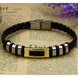 Stabiele Kwaliteit Titanium Leren Armband