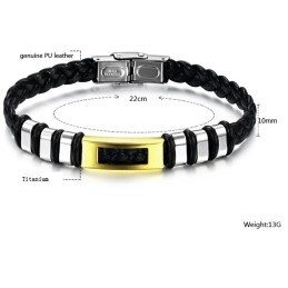 Stabiele Kwaliteit Titanium Leren Armband
