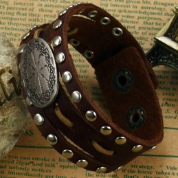 Kwaliteit En Kwantiteit Gegarandeerde Mannelijke Retro Titanium Leren Armband