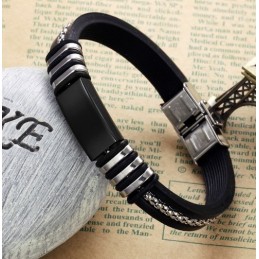 Duurzame Zwarte Titanium Siliconen Armband