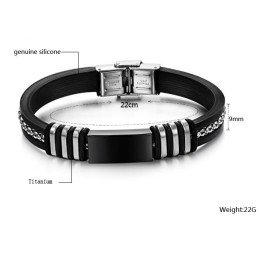 Duurzame Zwarte Titanium Siliconen Armband