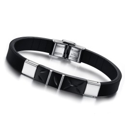 De Koningin Van De Kwaliteit Zwarte Titanium Siliconen Armband