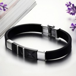 De Koningin Van De Kwaliteit Zwarte Titanium Siliconen Armband