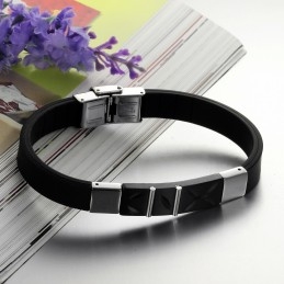 De Koningin Van De Kwaliteit Zwarte Titanium Siliconen Armband