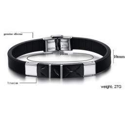 De Koningin Van De Kwaliteit Zwarte Titanium Siliconen Armband