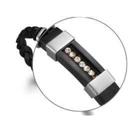 Betrouwbare Reputatie Heren Zwarte Titanium Leren Armband