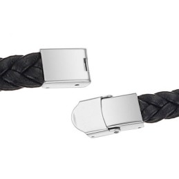 Betrouwbare Reputatie Heren Zwarte Titanium Leren Armband