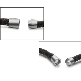 Kwaliteit En Kwantiteit Gegarandeerde Mannelijke Bruine Titanium Leren Armband