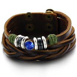 Compleet In Specificaties Titanium Leren Armband Met Strass