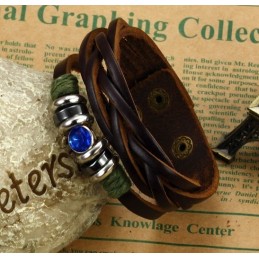 Compleet In Specificaties Titanium Leren Armband Met Strass