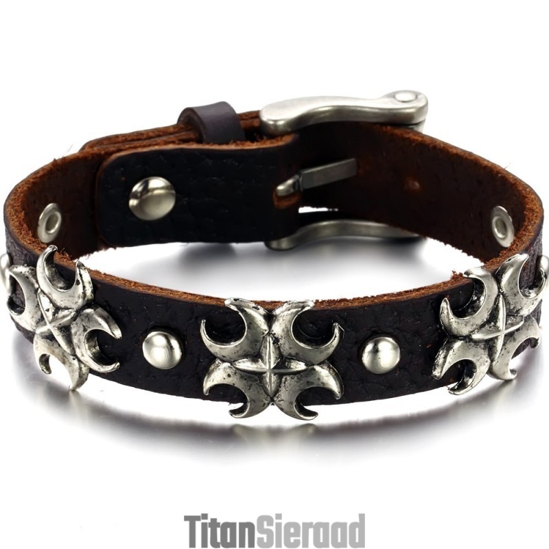 De Koningin Van De Kwaliteit: Een Cross-Titanium Leren Armband